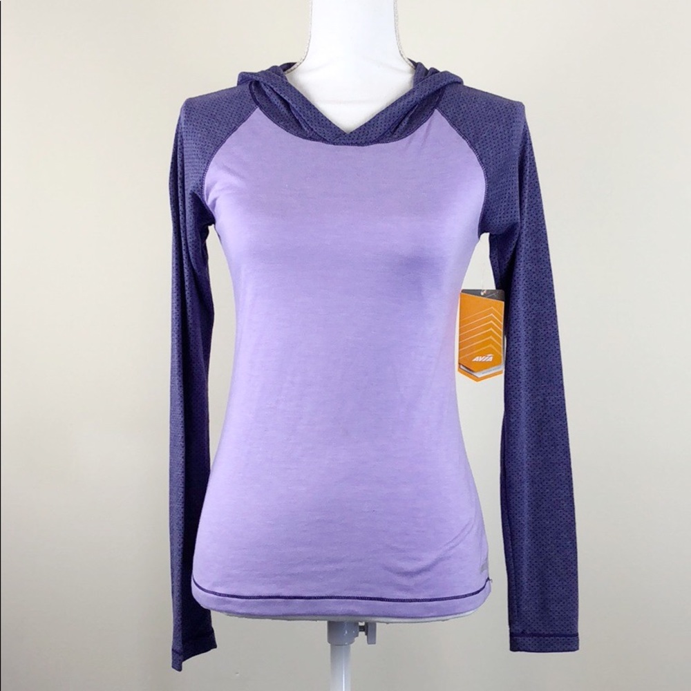 Avia Hooded Long Sleeve Purple Shirt Size Small
